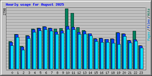 Hourly usage for August 2025