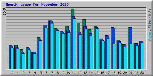 Hourly usage for November 2025